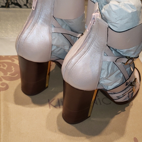 Klub Nico New Tuscany Strappy Heel Sandals ALL Leather Sexy Celeb Chic Gold🎉HP - Picture 13 of 16